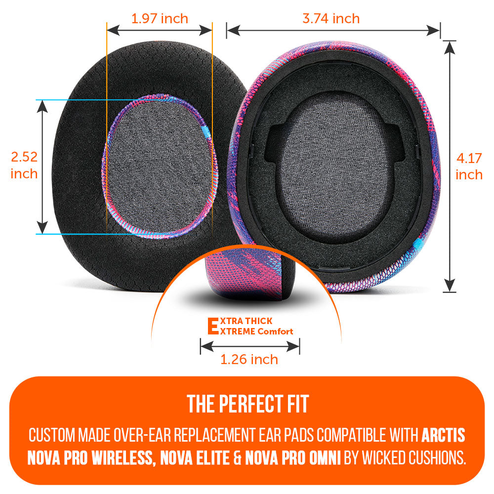 Wicked Cushions Arctis Nova Pro Wireless, Nova Elite & Nova Pro Omni Earpads - WC FreeZe Cooling Gel