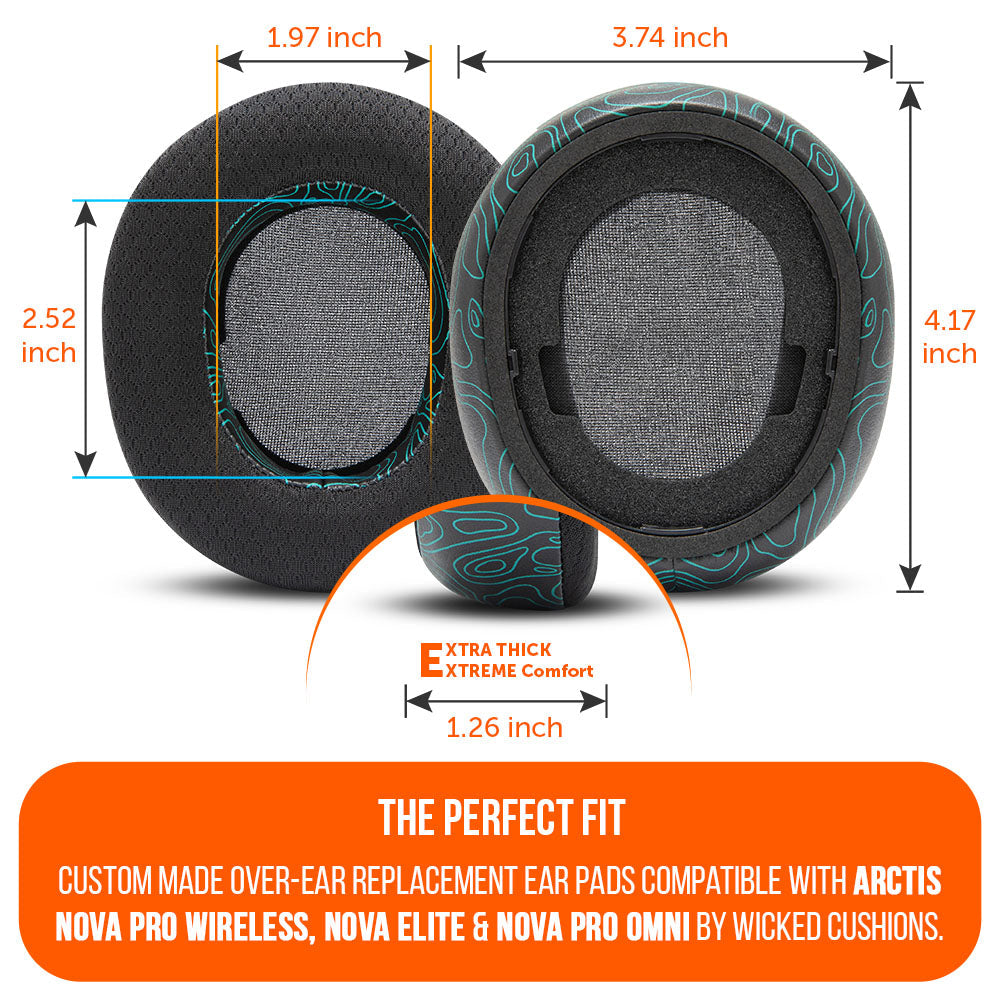 Wicked Cushions Arctis Nova Pro Wireless, Nova Elite & Nova Pro Omni Earpads - WC FreeZe Cooling Gel