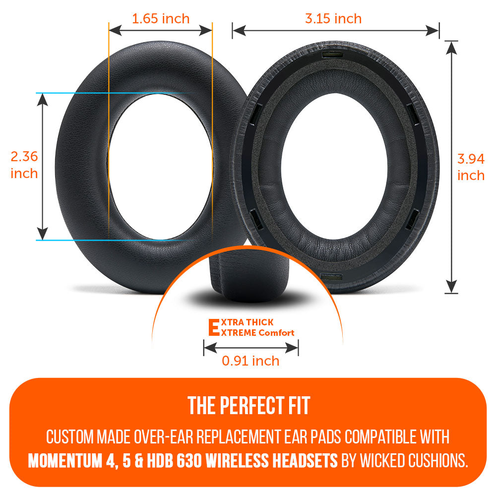 Wicked Cushions Sennheiser Momentum 4, 5 & HDB 630 Earpads - WC PadZ Momentum 4, 5 & HDB 630
