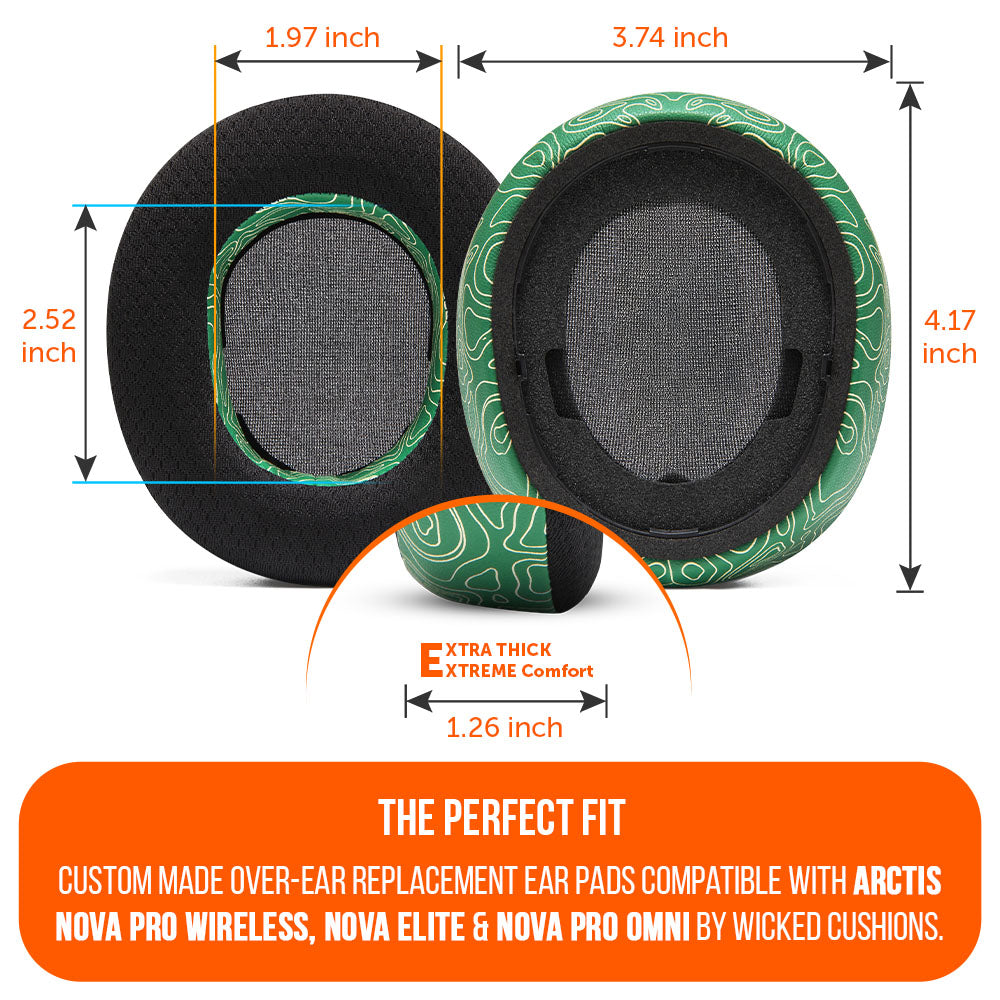 Wicked Cushions Arctis Nova Pro Wireless, Nova Elite & Nova Pro Omni Earpads - WC FreeZe Cooling Gel