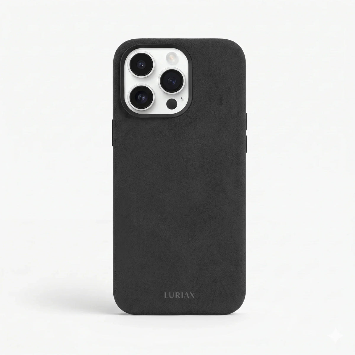 Luriax Modern iPhone 16 Case — Black Caviar — rear view and camera opening