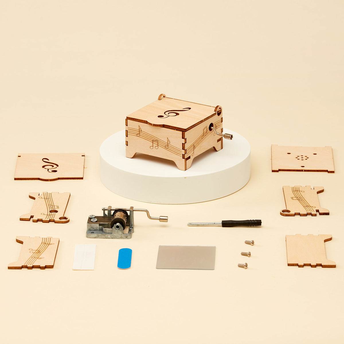Kitsville ST007: Music box and assembly components