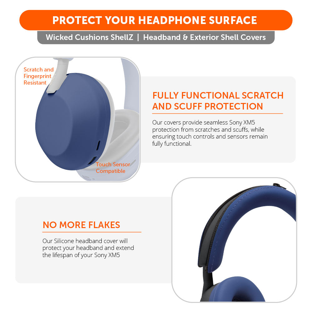 Wicked Cushions Sony XM5 Protective Shell Cover - WC ShellZ XM5