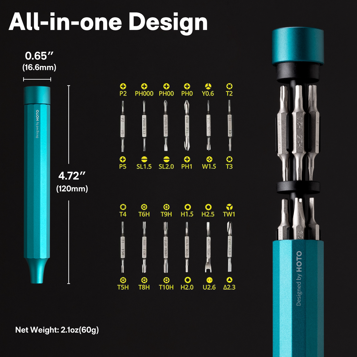 HOTO Precision Screwdriver Pen, 24 Bits, Manual