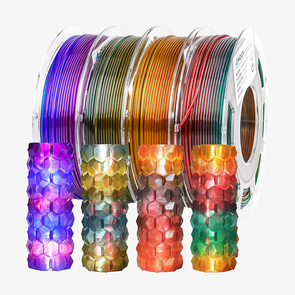 Amolen PLA Crystal-Transparent Gradient Variety Pack (4x200g)