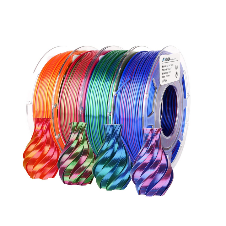 Amolen PLA Silk Dual Color Variety Pack (4x200g) - 1.75MM
