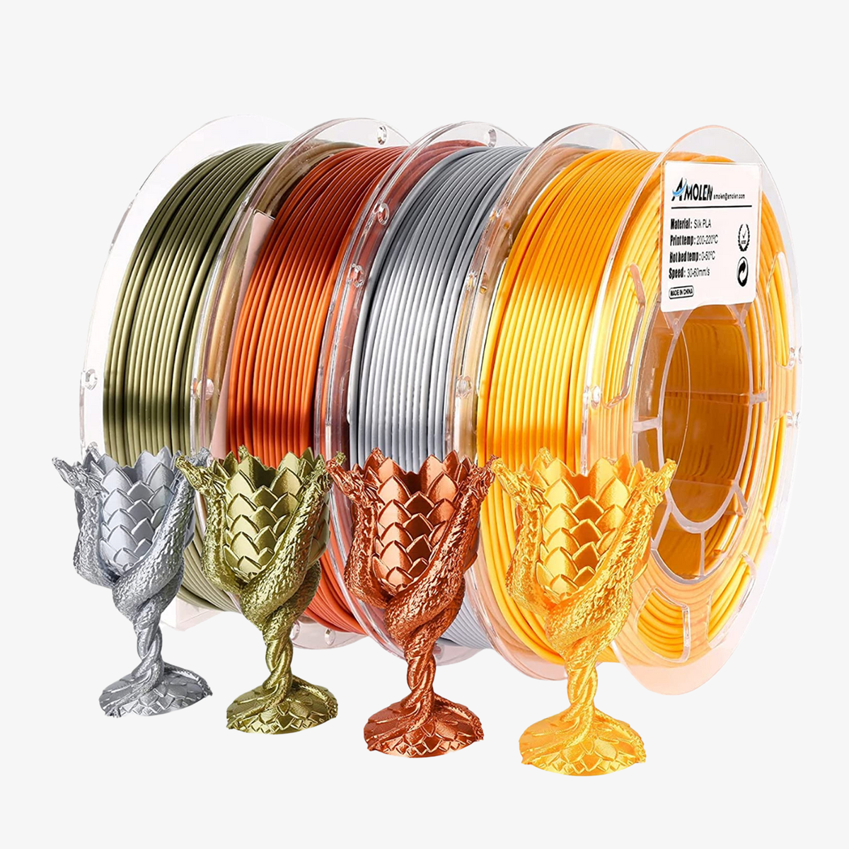 Amolen PLA Silk Basic Variety Pack (4x200g) - 1.75MM