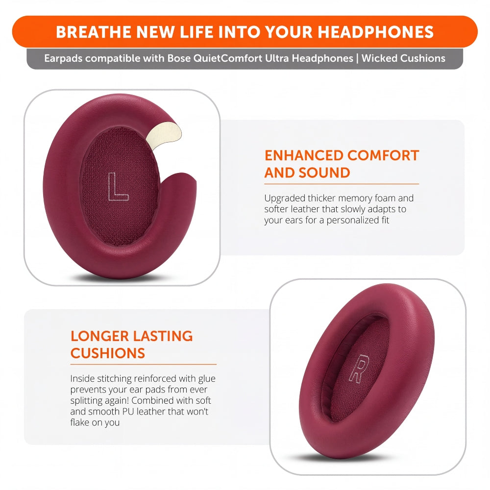 Wicked Cushions Bose QuietComfort Ultra Gen 1 & Gen 2 Earpads - WC PadZ QC Ultra