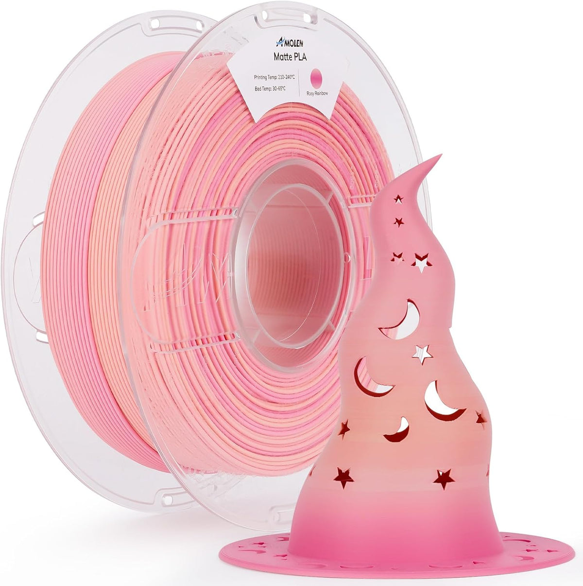 Amolen PLA Matte Rainbow Filament 1.75mm, 1KG/2.2LB