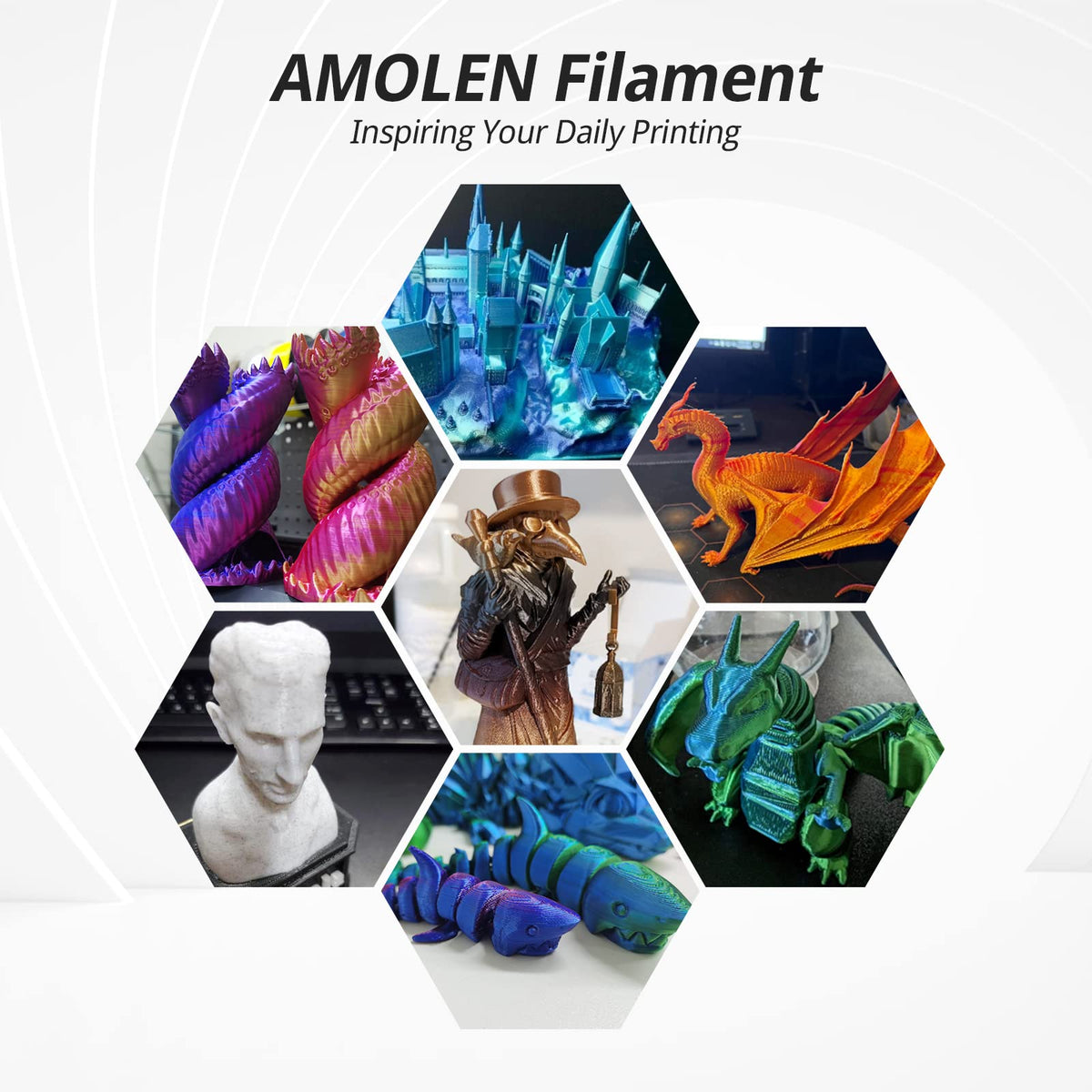 Amolen PLA Silk S-Series Variety Pack (4x1kg) - 1.75MM