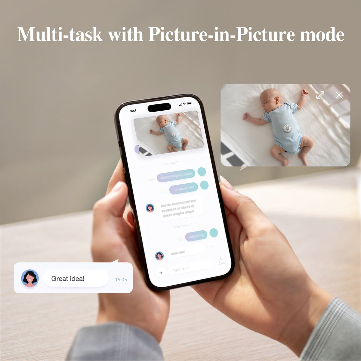 Sense-U Picture-in-picture viewing illustration