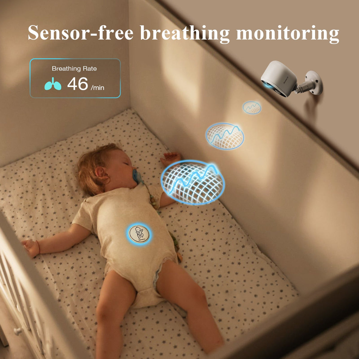 Sense-U AI badge video movement monitoring illustration