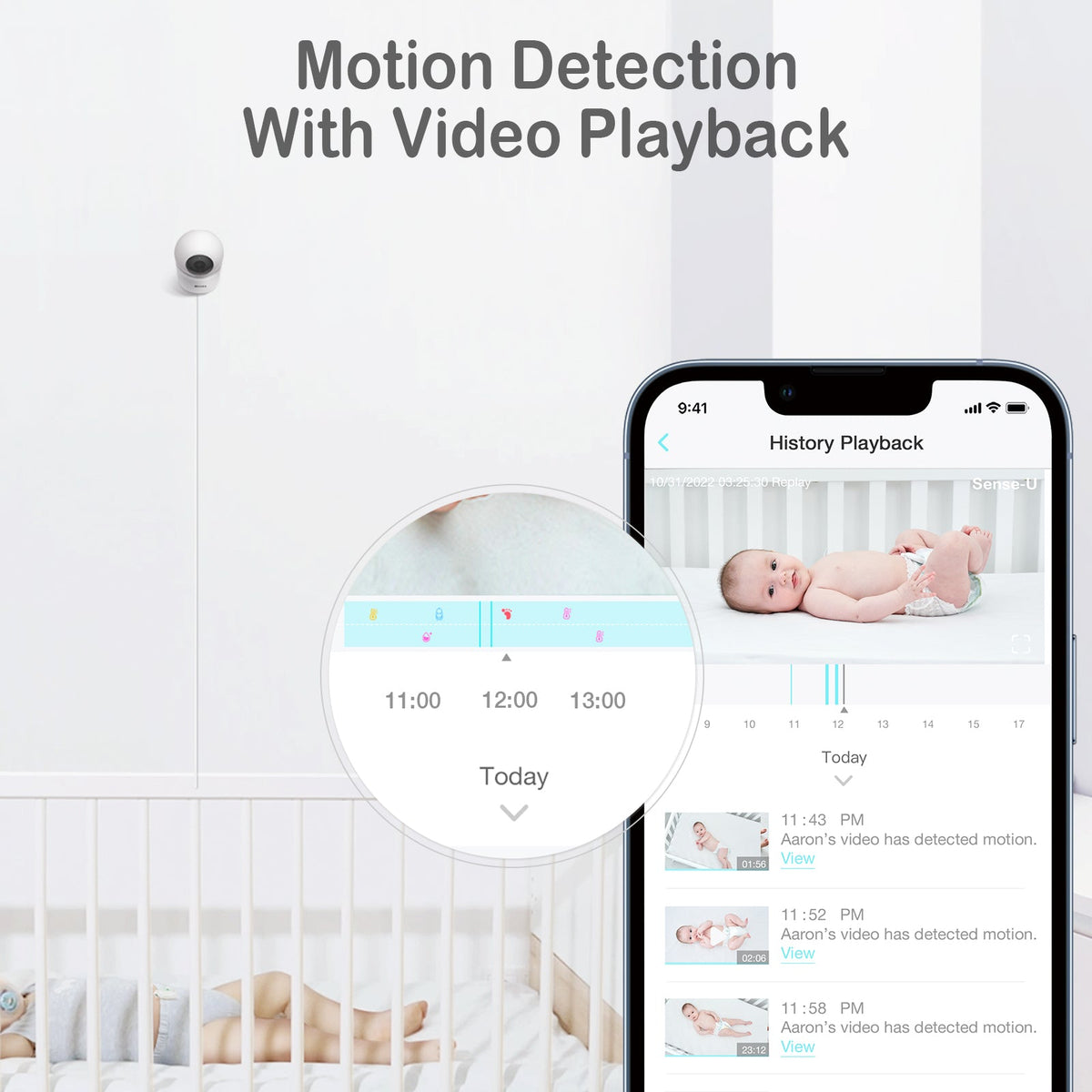 Sense-U Motion notification and video playback example