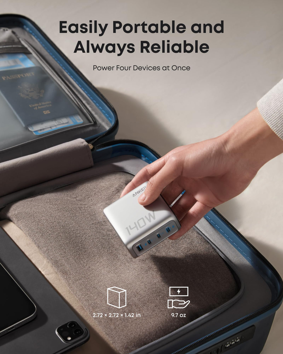 Anker 140W 4-Port USB-C Charger with Cable
