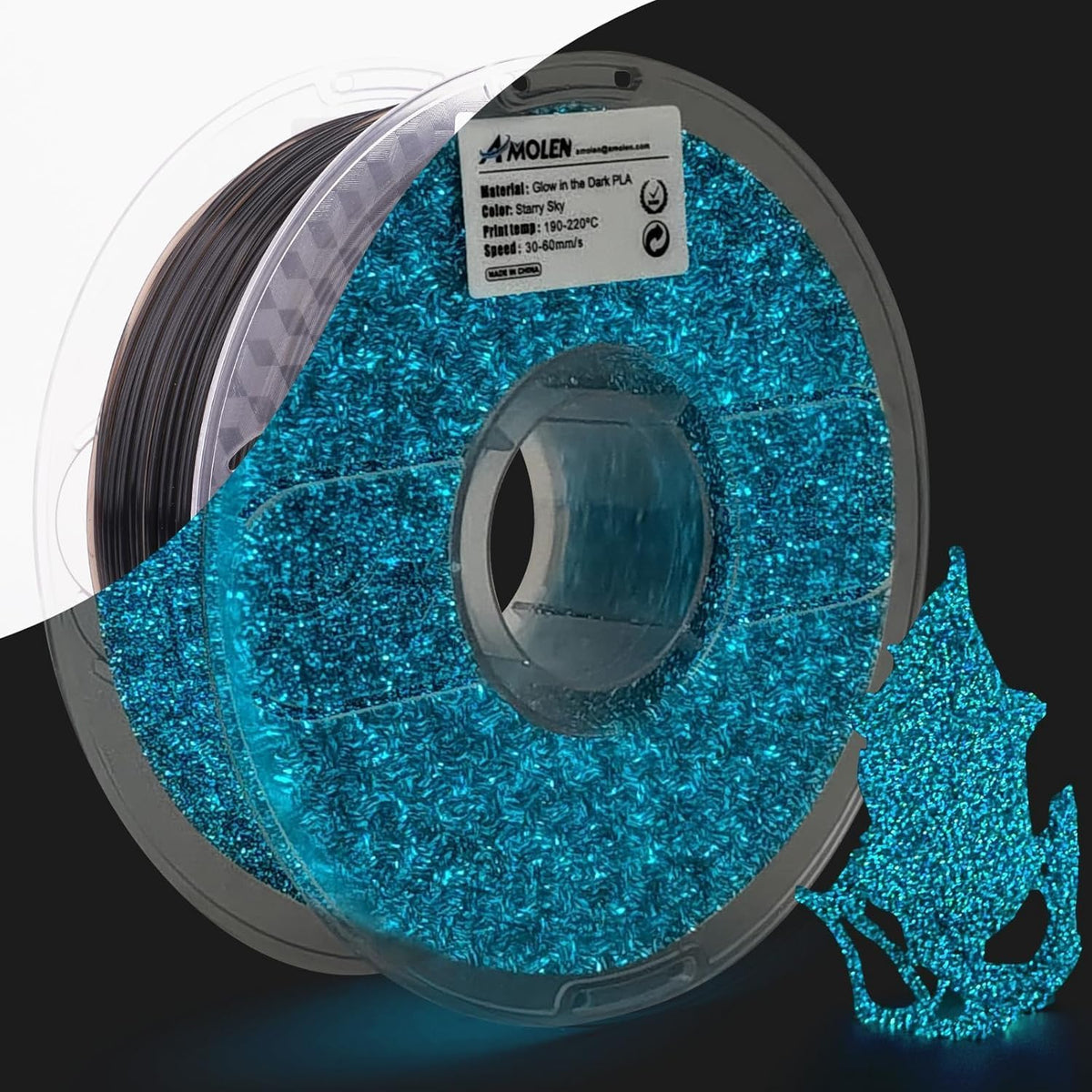Amolen PLA Glow-in-the-Dark 1.75mm, 1KG/2.2LB