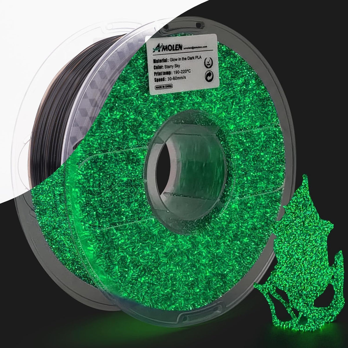 Amolen PLA Glow-in-the-Dark 1.75mm, 1KG/2.2LB