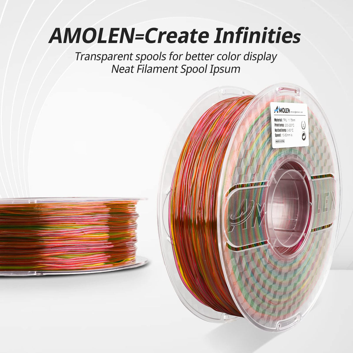 Amolen TPU Rainbow 1.75mm, 1KG