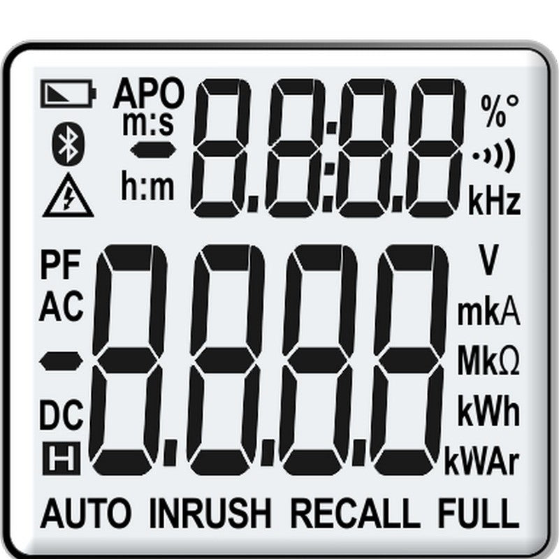 UNI-T UT281F flexible AC power clamp meter — display view 5