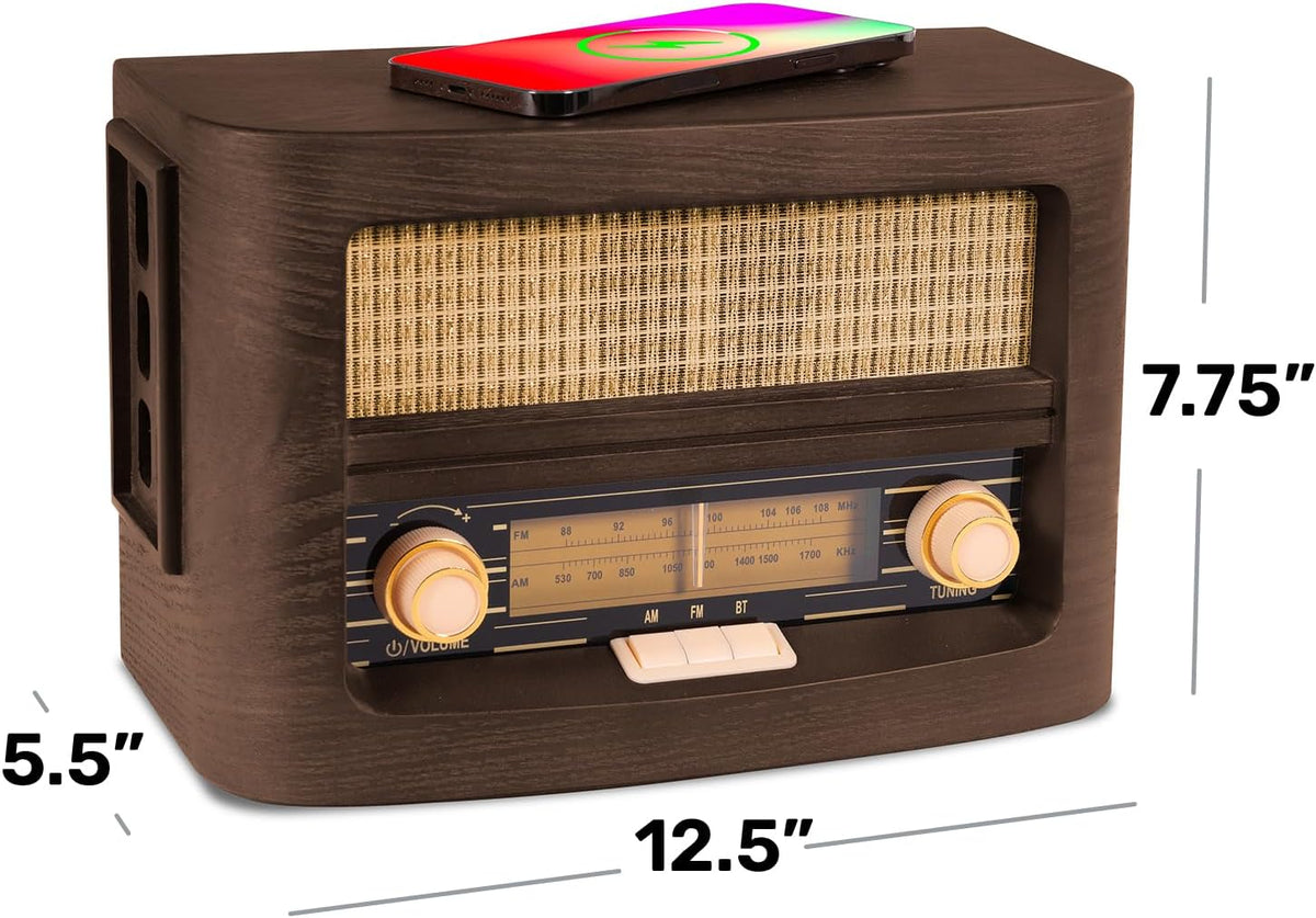 Fuse Audio Vint AM/FM Radio with Qi Charging