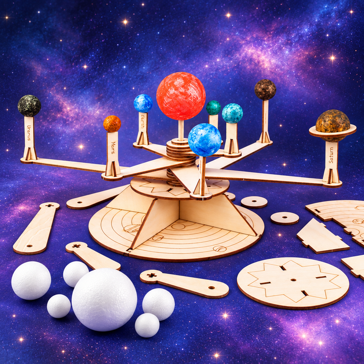 Kitsville ST026: Painted solar system model with project components