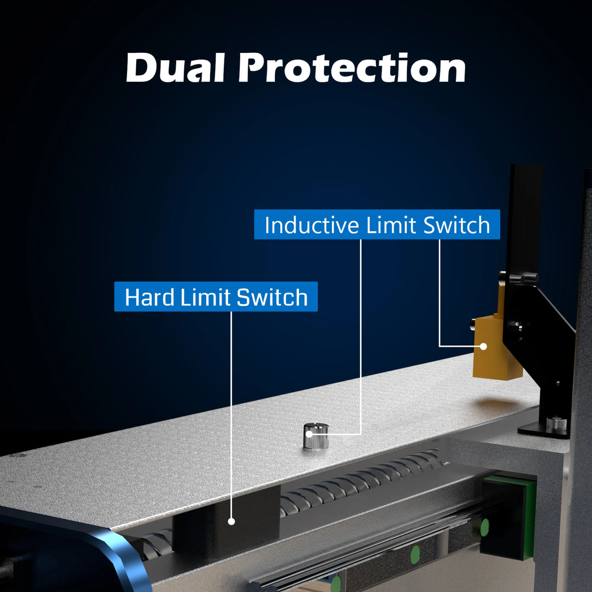 Genmitsu PROVerXL 2×2 CNC Router — 710W — inductive and hard limit-switch detail
