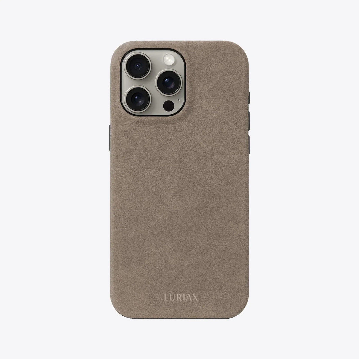 Luriax Signature Handcrafted Case iPhone 15 — Malibu Beige — rear view and camera opening