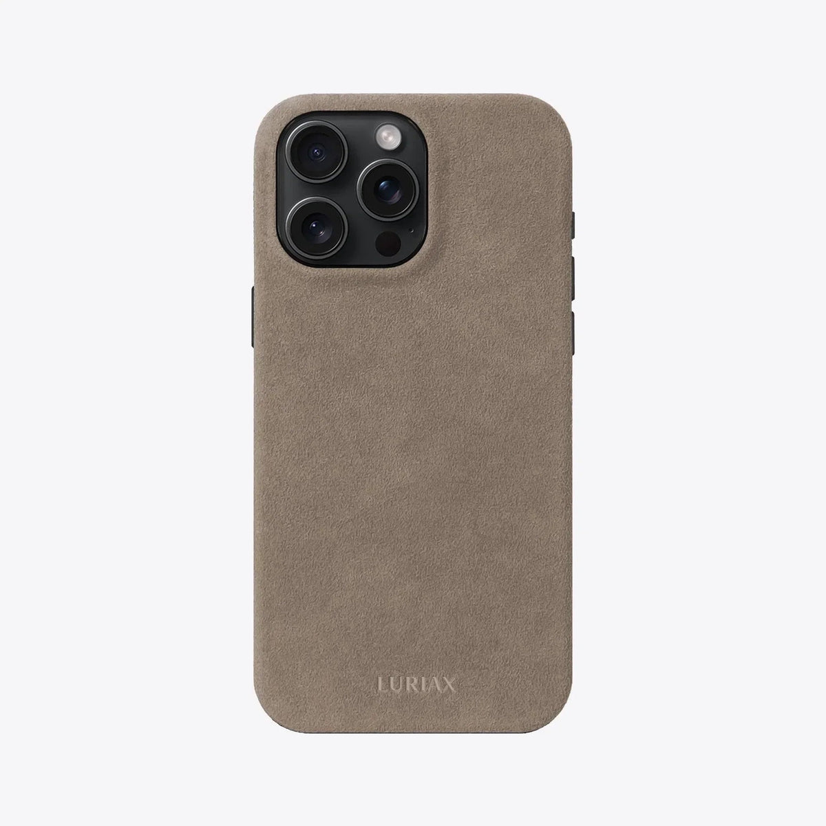 Luriax Signature Handcrafted Case iPhone 15 — Malibu Beige — rear view and camera opening