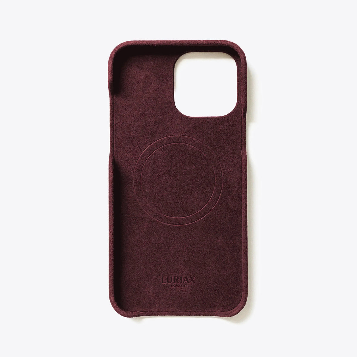 Luriax Minimal iPhone 14 Case — Bordeaux — interior and camera opening