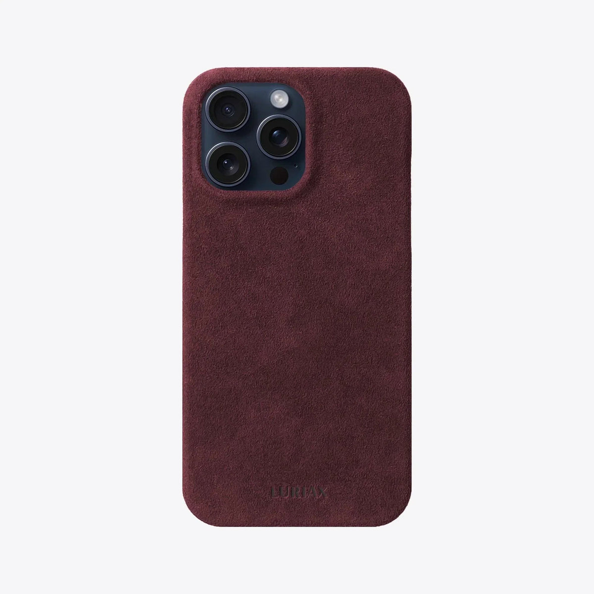 Luriax Minimal iPhone 15 Case — Bordeaux — rear view and camera opening