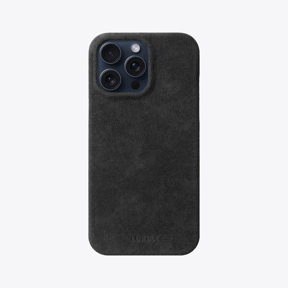 Luriax Minimal iPhone 14 Case — Black Caviar — rear view and camera opening