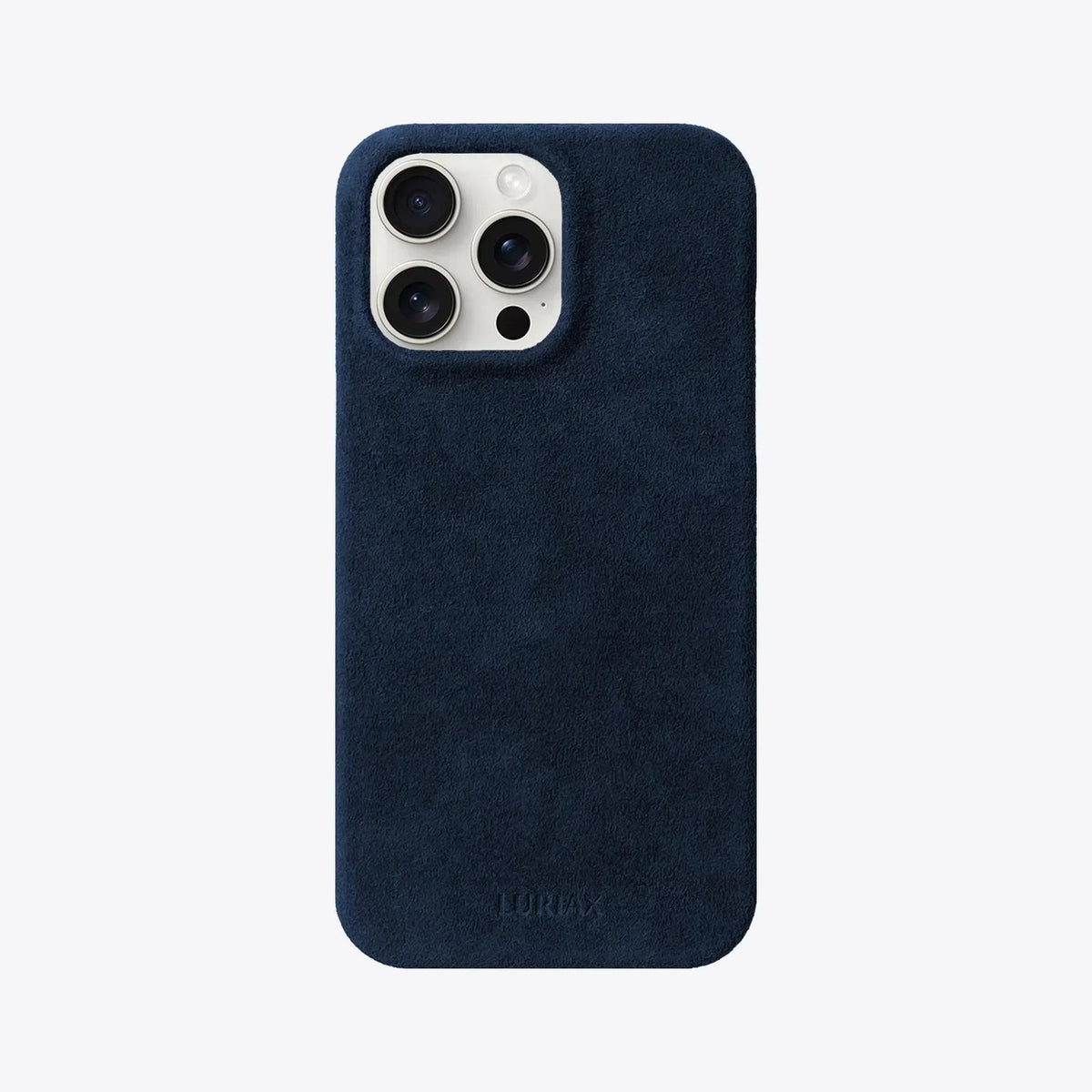 Luriax Minimal iPhone 15 Case — Midnight Blue — rear view and camera opening