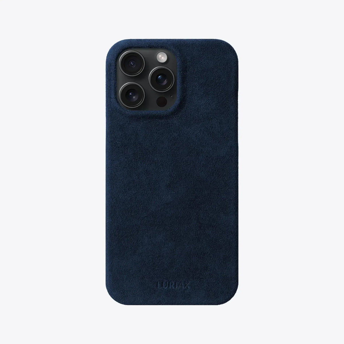 Luriax Minimal iPhone 15 Case — Midnight Blue — rear view and camera opening