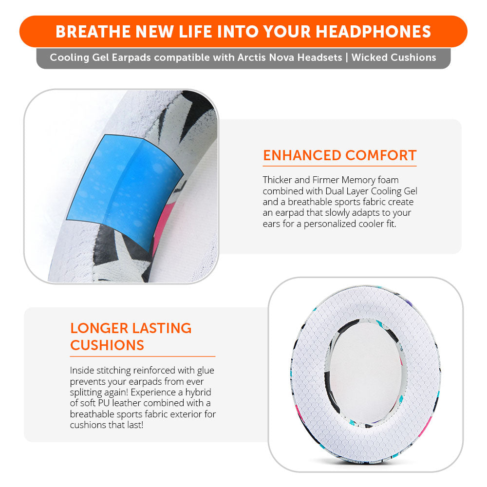 Wicked Cushions Arctis Nova Earpads - WC FreeZe Cooling Gel