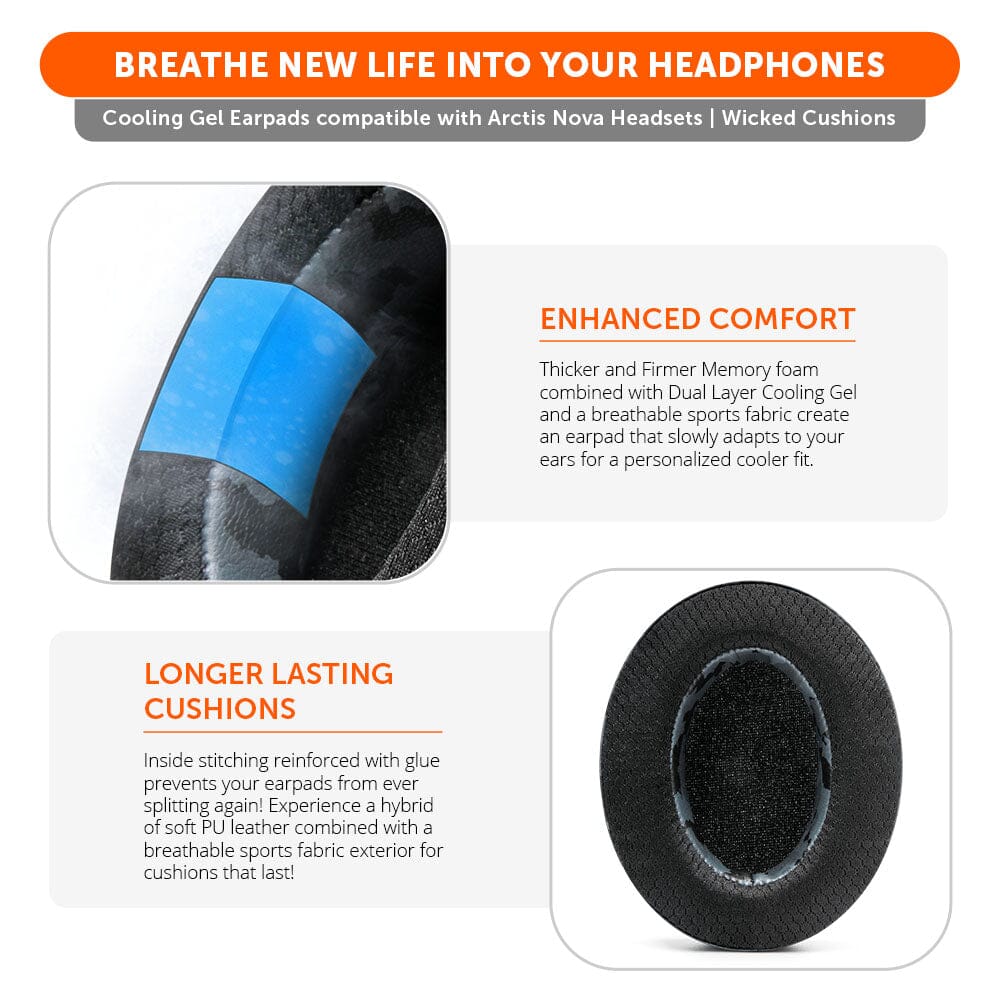 Wicked Cushions Arctis Nova Earpads - WC FreeZe Cooling Gel