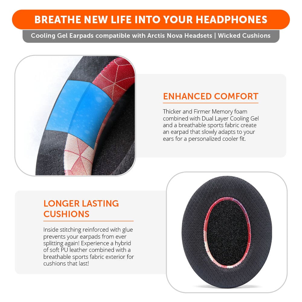 Wicked Cushions Arctis Nova Earpads - WC FreeZe Cooling Gel