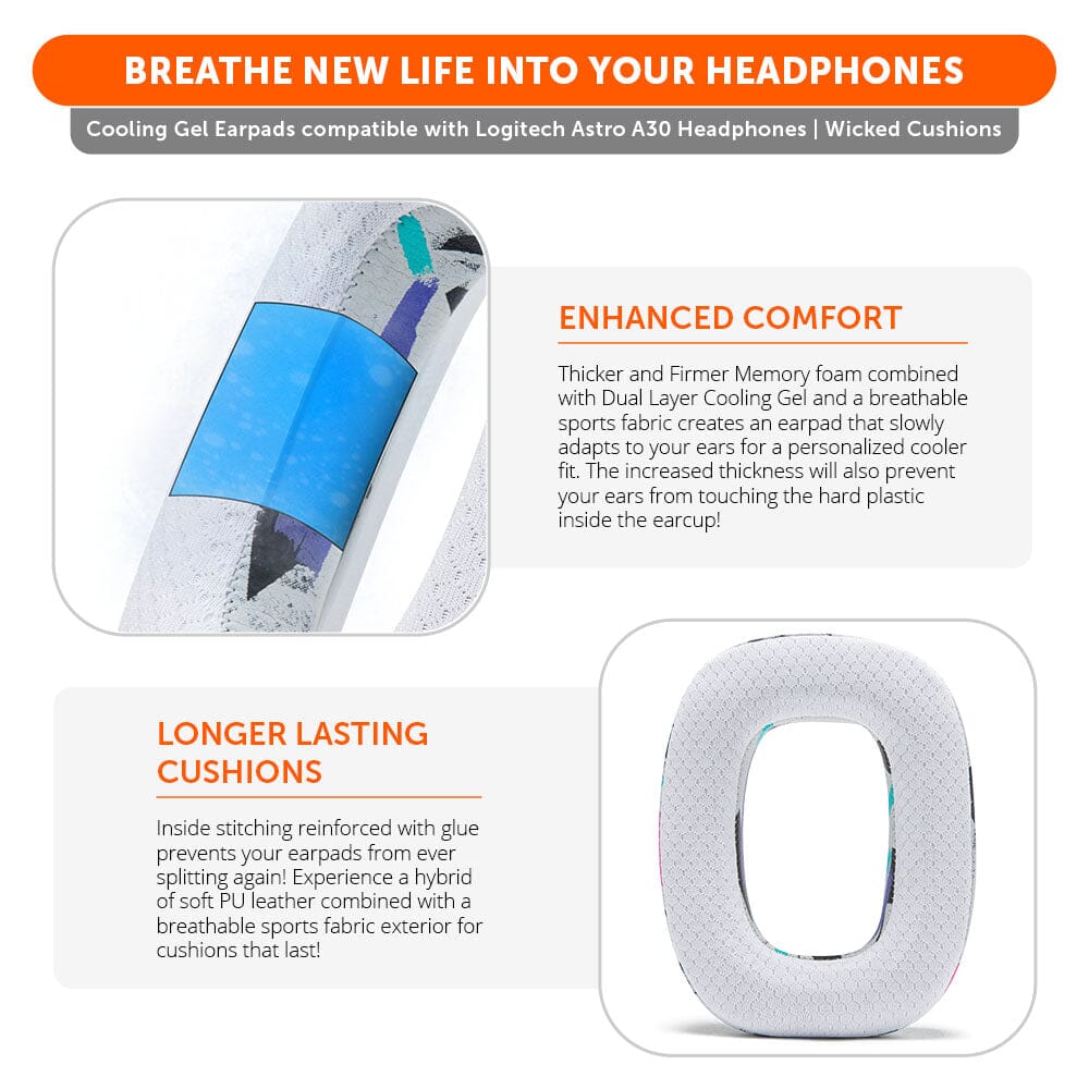 Wicked Cushions Astro A30 Earpads - WC FreeZe Cooling Gel