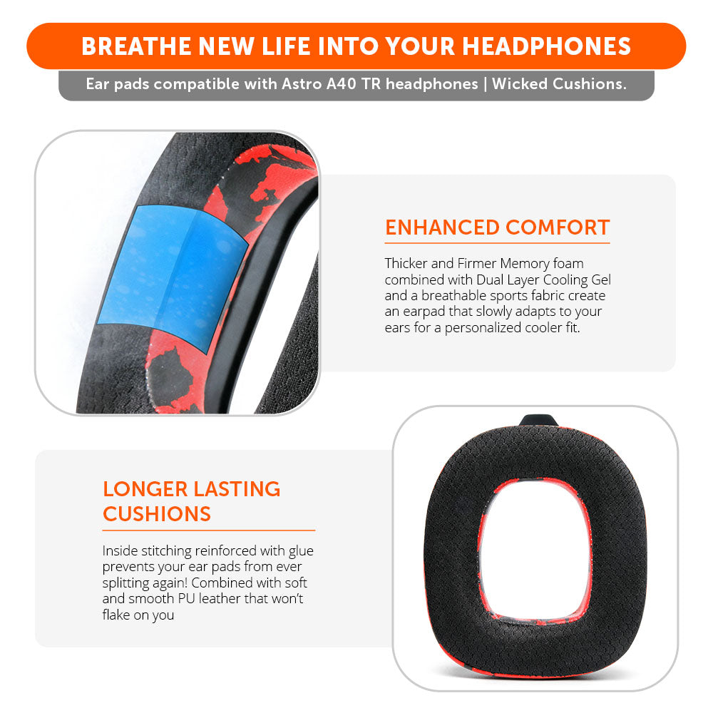 Wicked Cushions Astro A40 TR Earpads - WC FreeZe Cooling Gel