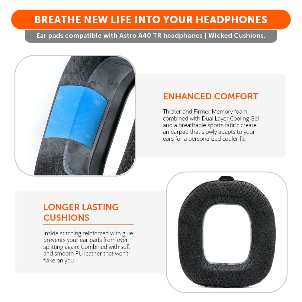 Wicked Cushions Astro A40 TR Earpads - WC FreeZe Cooling Gel