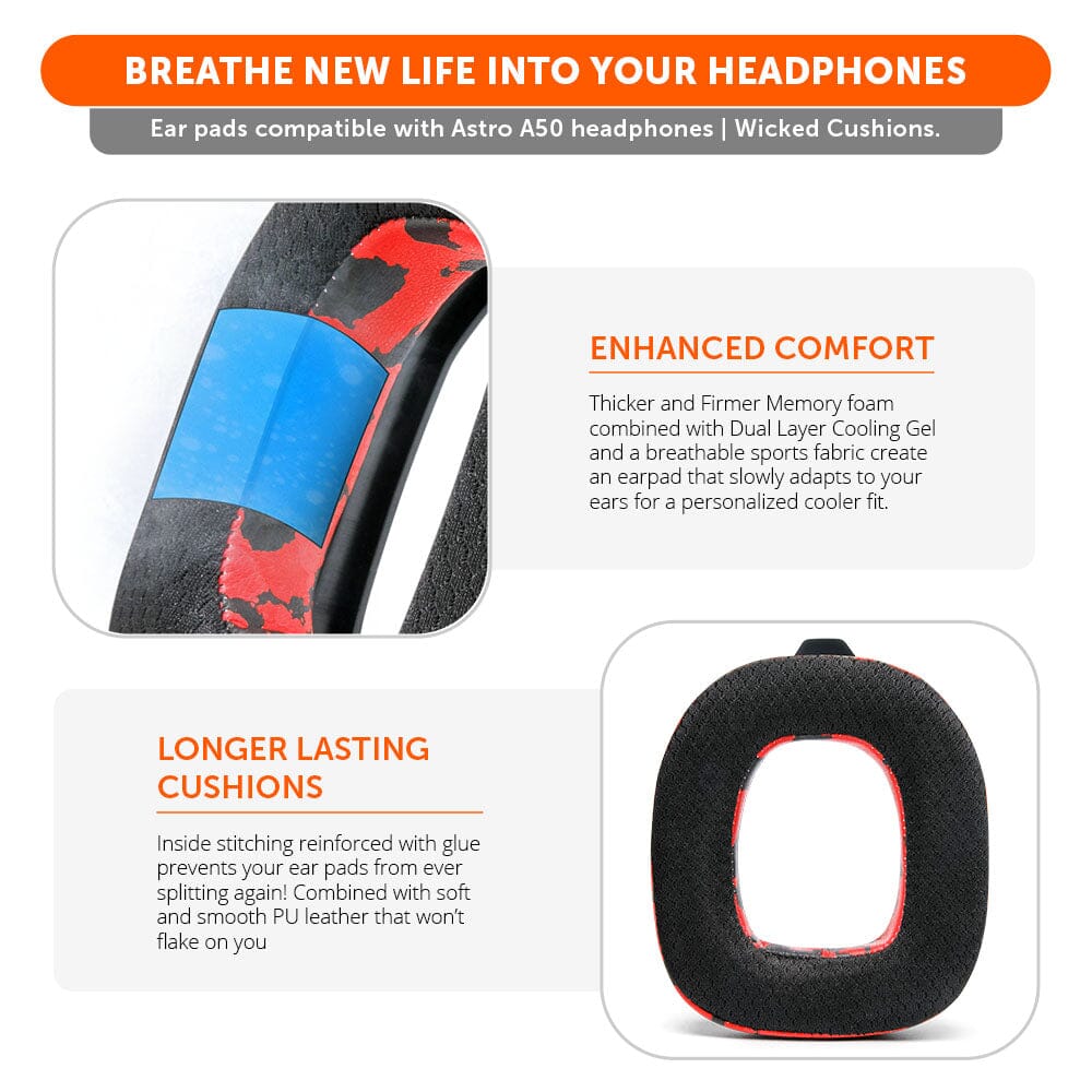 Wicked Cushions Astro A50 Gen 4, Gen 5 and A50X Earpads - WC FreeZe Cooling Gel