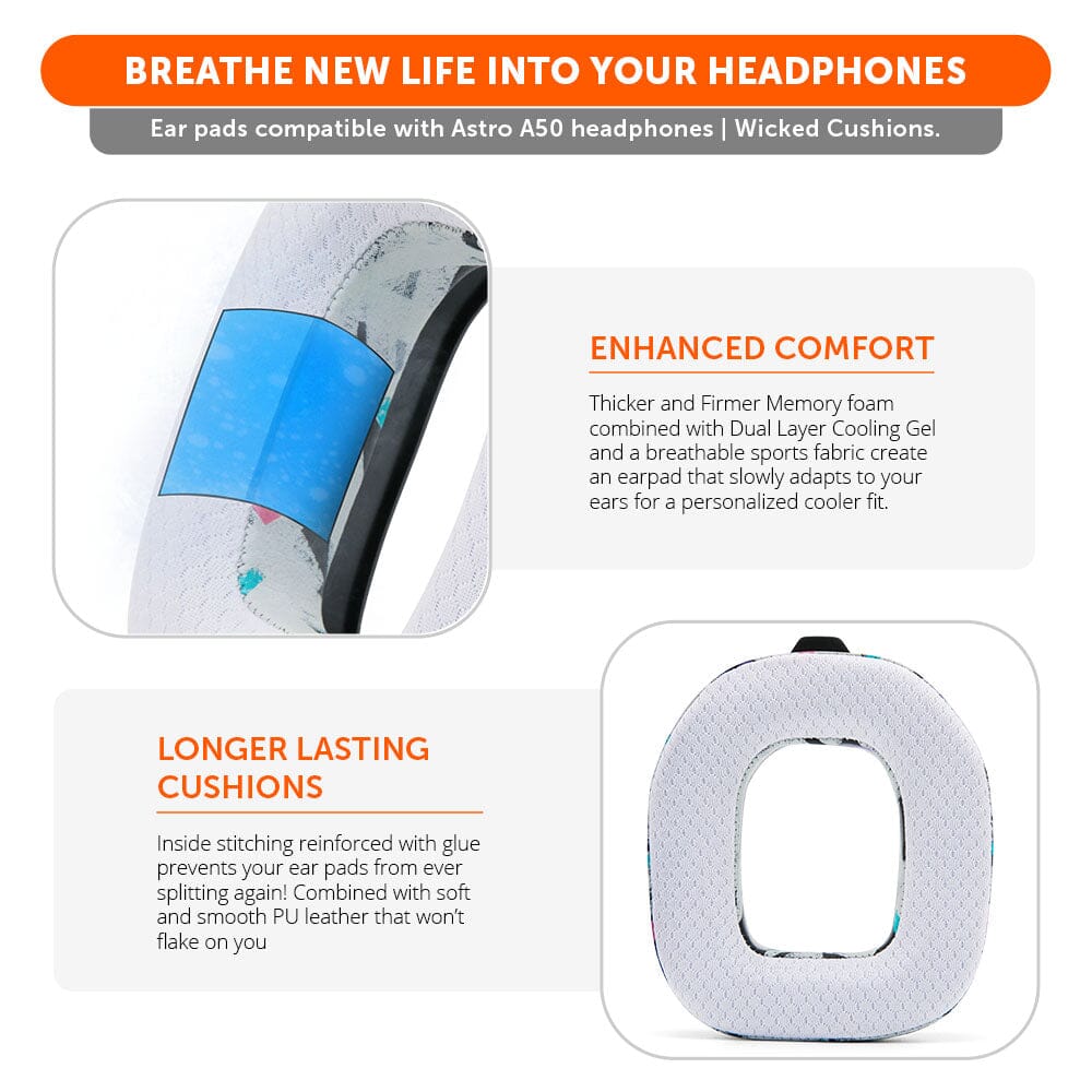 Wicked Cushions Astro A50 Gen 4, Gen 5 and A50X Earpads - WC FreeZe Cooling Gel