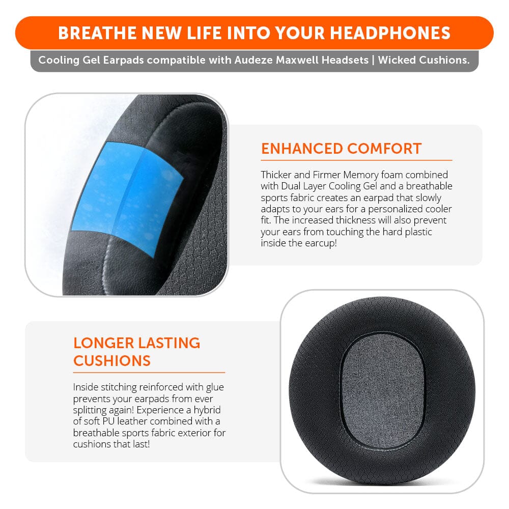 Wicked Cushions Audeze Maxwell Earpads - WC FreeZe Cooling Gel