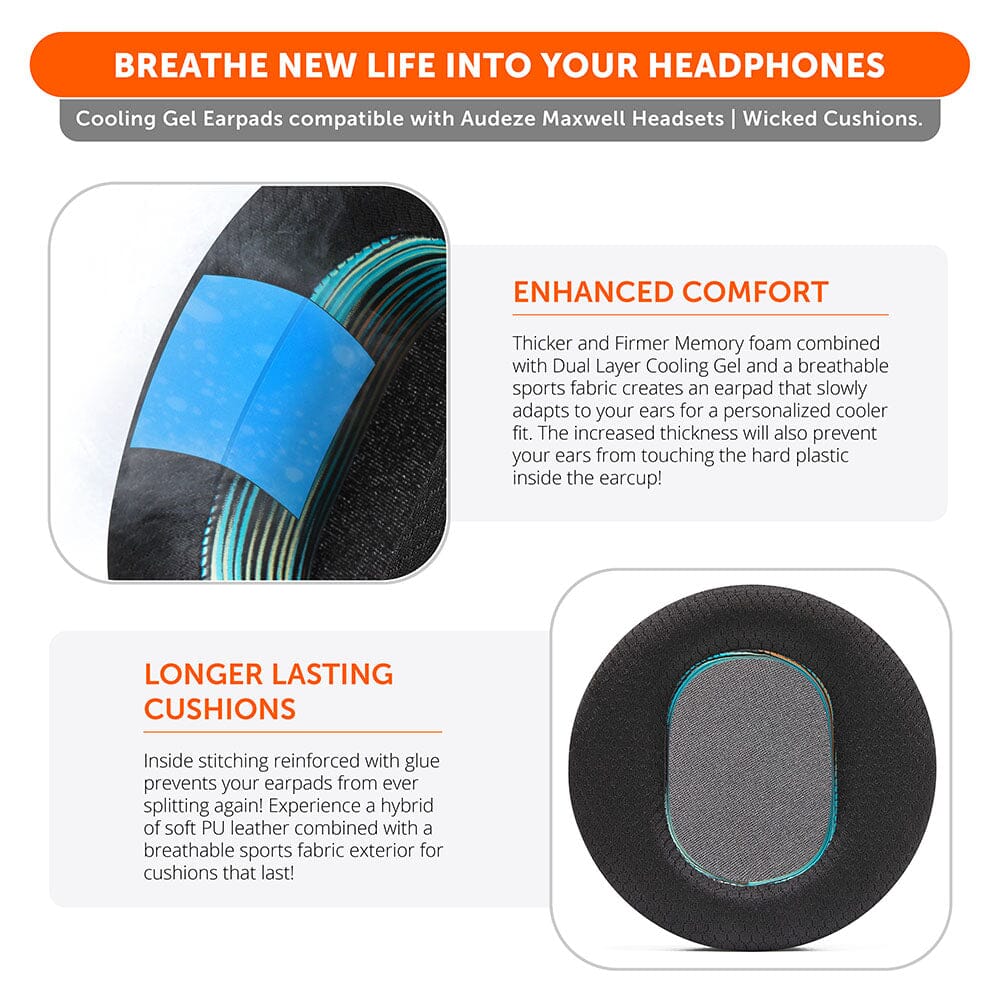 Wicked Cushions Audeze Maxwell Earpads - WC FreeZe Cooling Gel