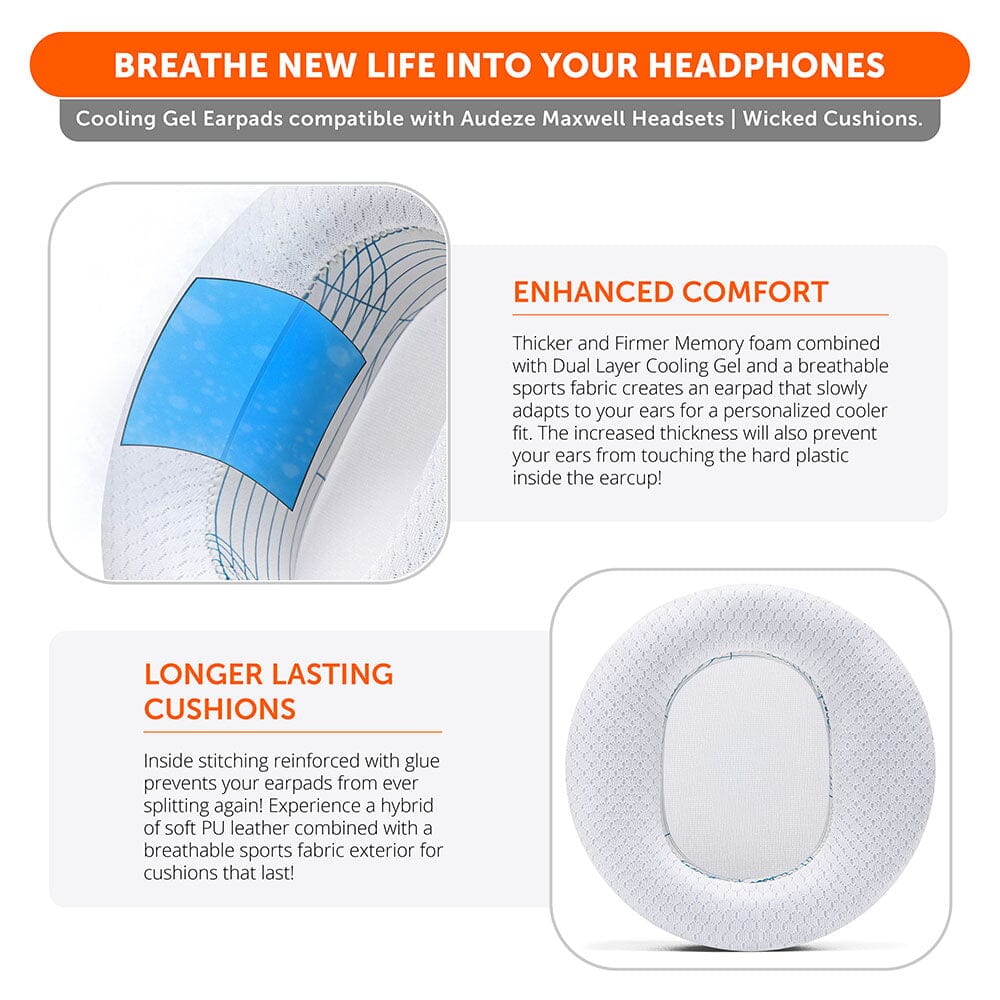 Wicked Cushions Audeze Maxwell Earpads - WC FreeZe Cooling Gel