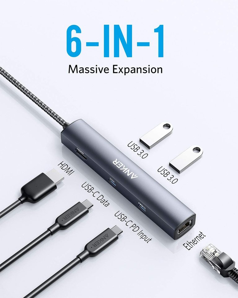 Anker 543 Slim 6-in-1 USB-C Hub