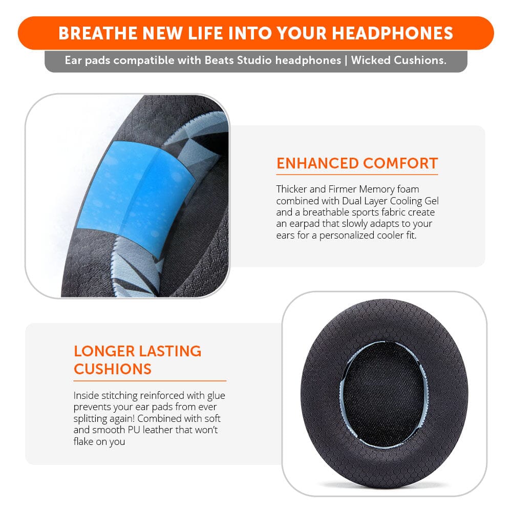 Wicked Cushions Beats Studio Earpads - WC FreeZe Cooling Gel