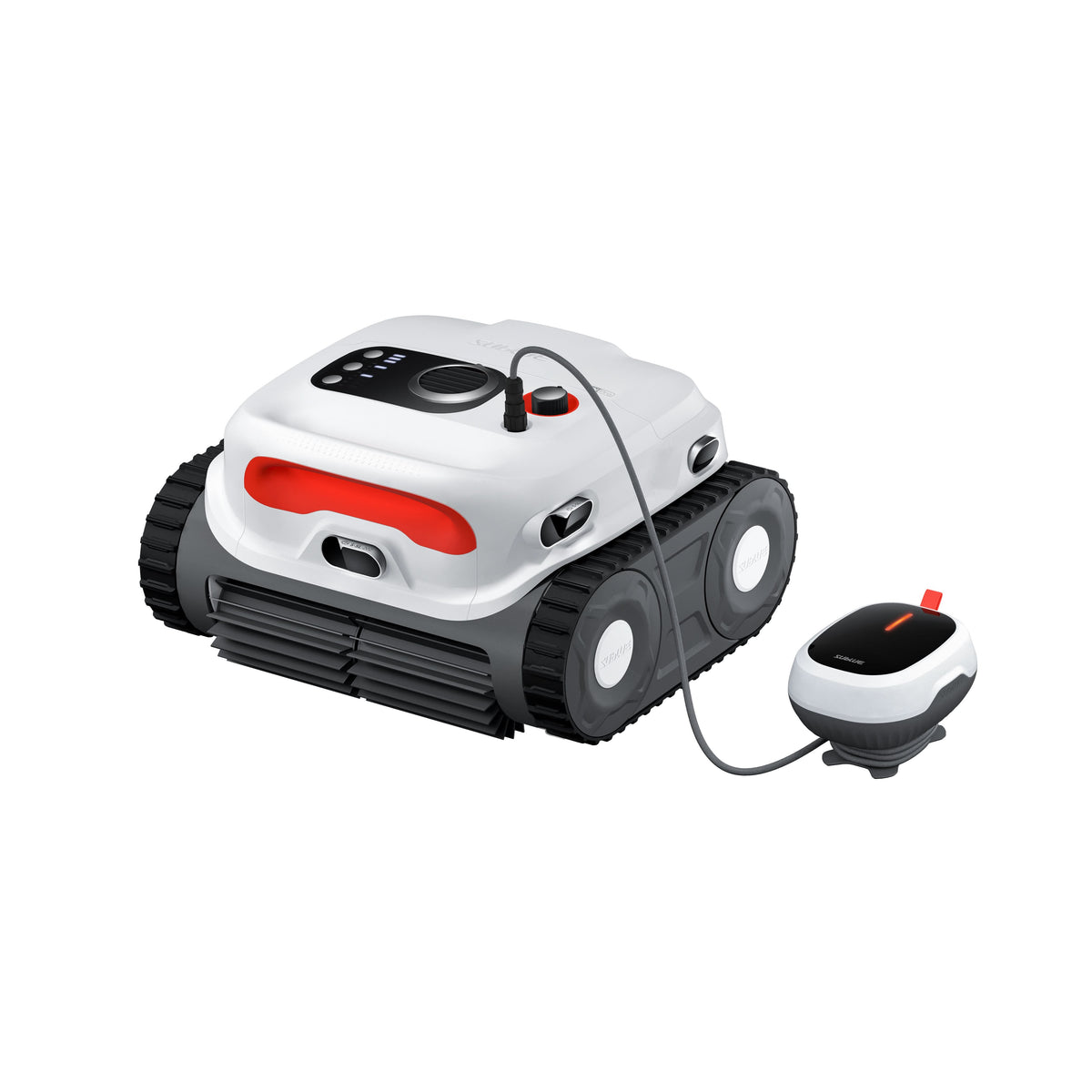 Sublue BN Pro robotic pool cleaner with floating module on a white background