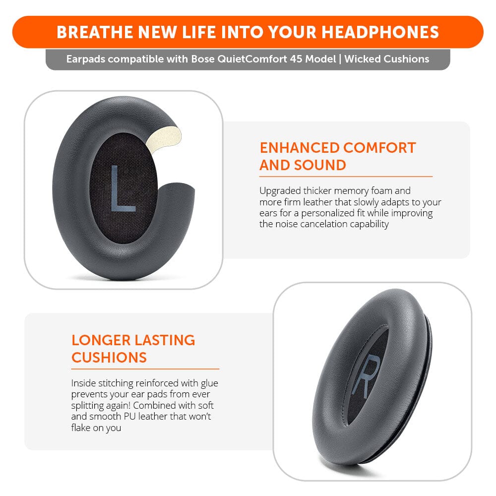 Wicked Cushions Bose QC45 Replacement Ear Pads