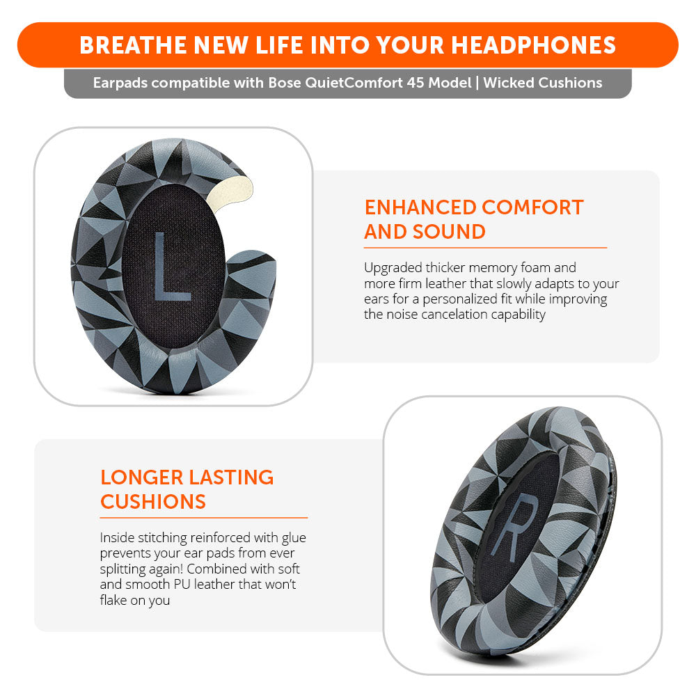 Wicked Cushions Bose QC45 Replacement Ear Pads