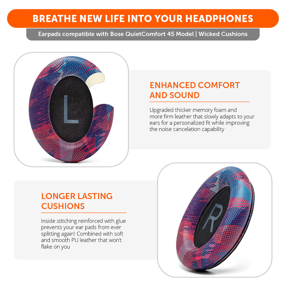 Wicked Cushions Bose QC45 Replacement Ear Pads
