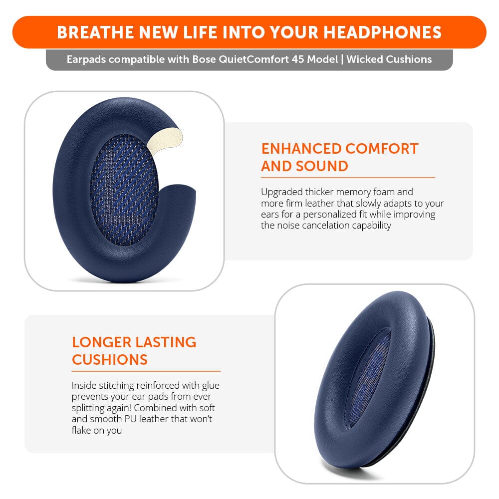 Wicked Cushions Bose QC45 Replacement Ear Pads